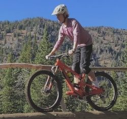 Axel Turner riding a mountain bike in Bozeman Montana