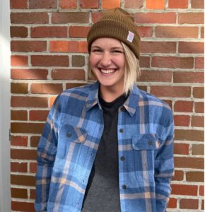 owenhouse cycling team member with patagonia flannel shirt on