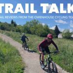 Trail talk graphic with a picture of the bench at peets hill