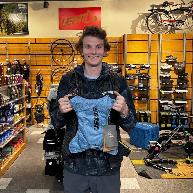 shawn holding a uswe pack