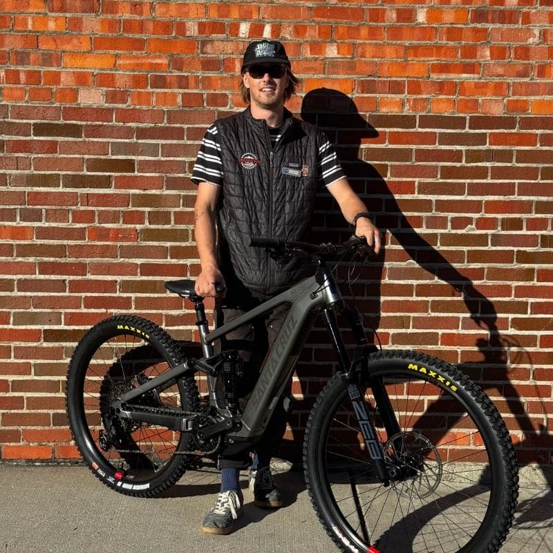 Tobin with a Santa Cruz Vala e-mtb