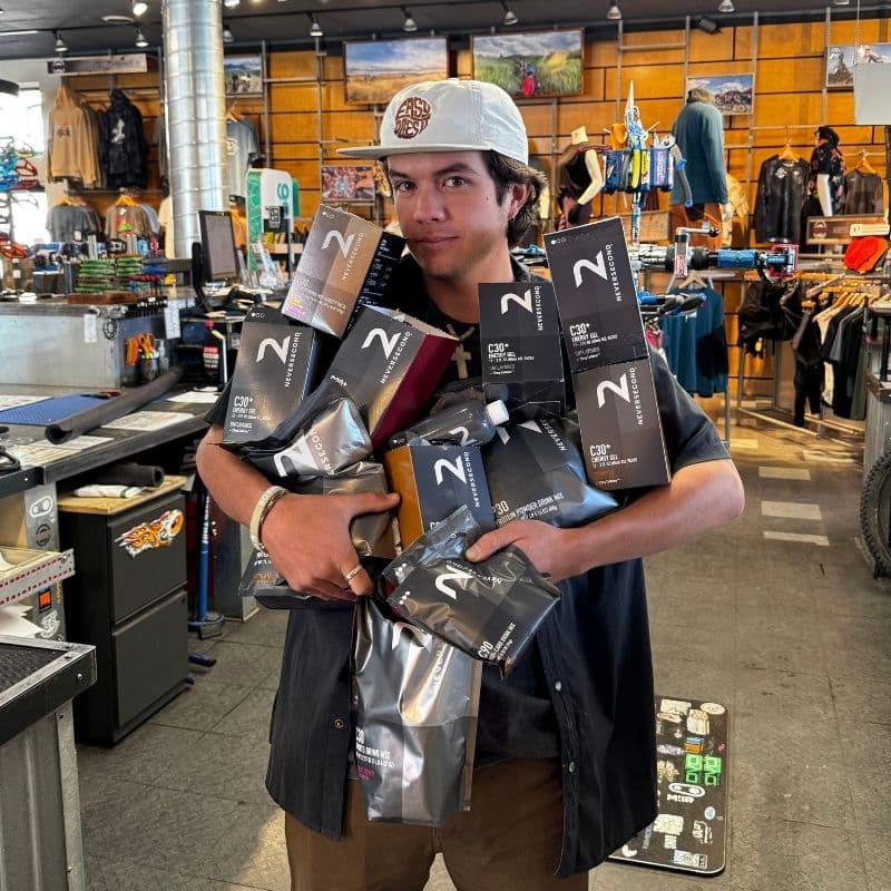 zach holding neversecond nutrition products