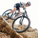 mountain bike racer on a santa cruz xc race bike