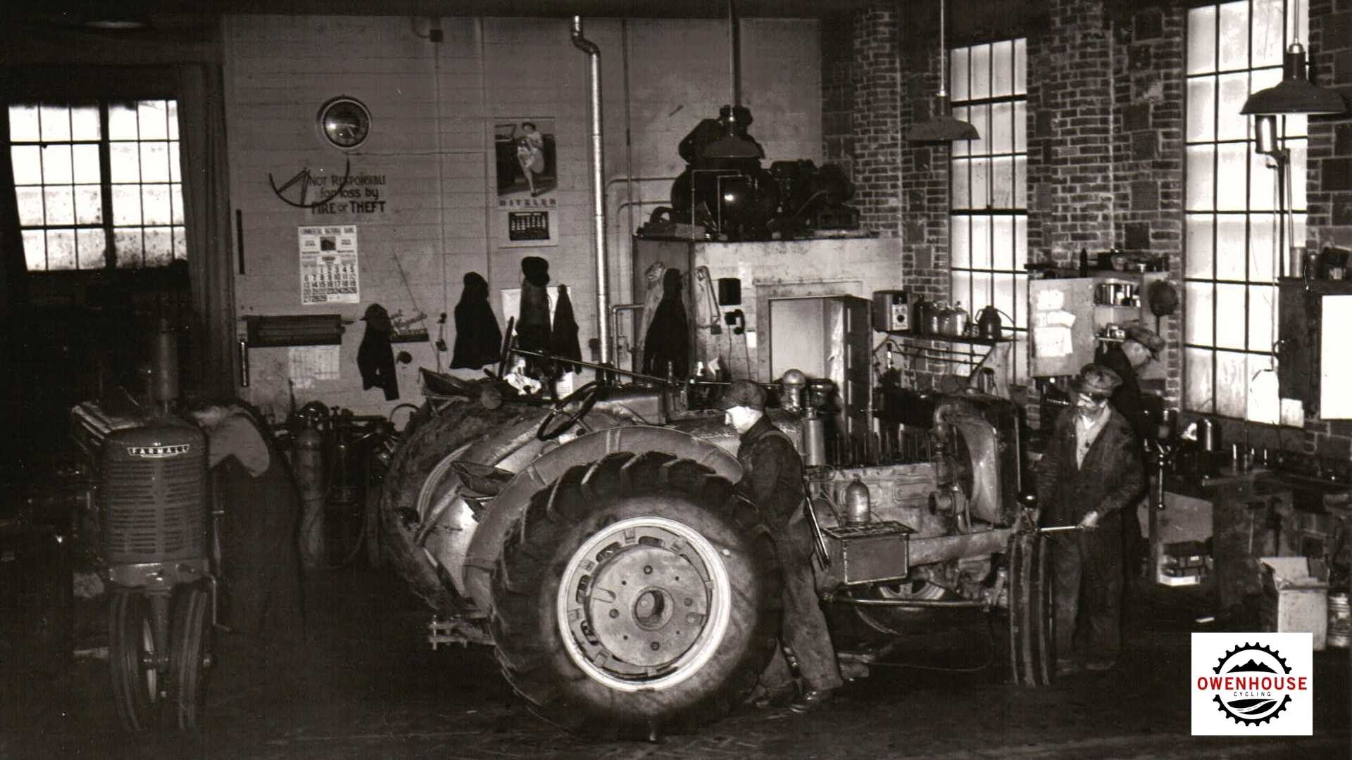 original showroom used for storing tractors in the early 1900s